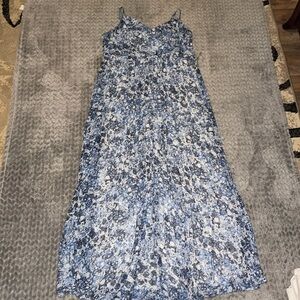 Express Blue and White Maxi Dress